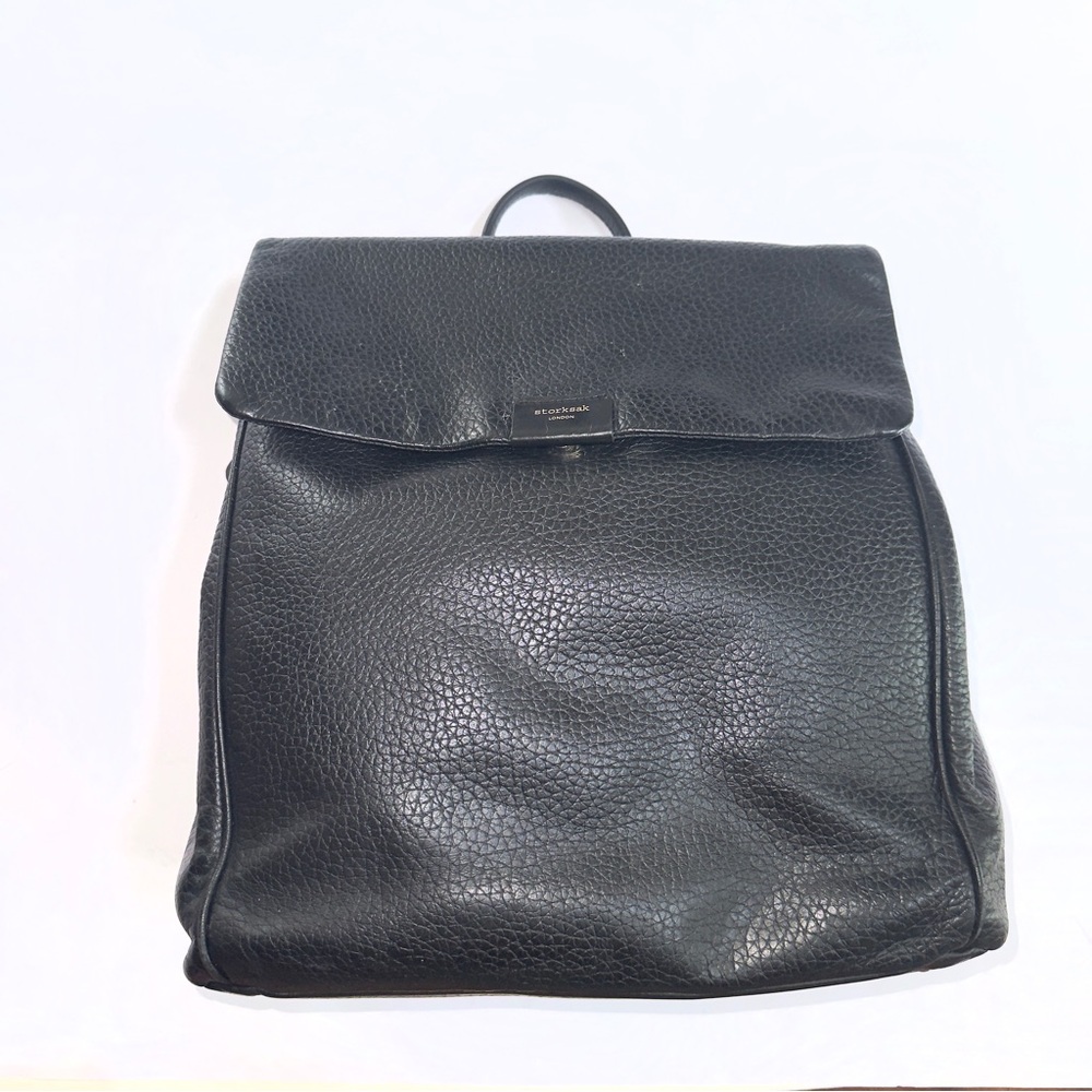 Storksak St. James Leather Convertible Diaper Backpack Black - Picture 3 of 11
